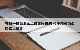 在和平精英怎么上铂金段位的 和平精英怎么轻松上铂金