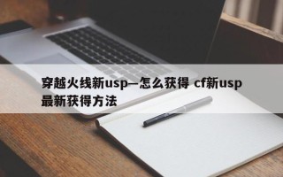 穿越火线新usp—怎么获得 cf新usp***新获得方法