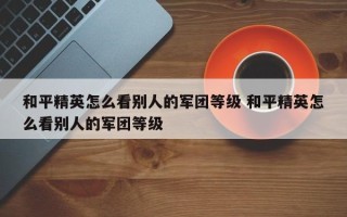 和平精英怎么看别人的军团等级 和平精英怎么看别人的军团等级