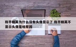 和平精英为什么没有头像显示了 和平精英不显示头像是啥原因