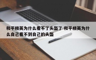 和平精英为什么看不了头盔了 和平精英为什么自己看不到自己的头盔