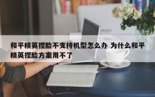 和平精英捏脸不支持机型怎么办 为什么和平精英捏脸方案用不了