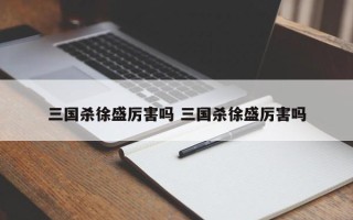 三国杀徐盛厉害吗 三国杀徐盛厉害吗