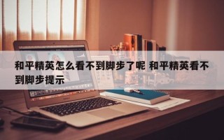 和平精英怎么看不到脚步了呢 和平精英看不到脚步提示