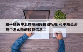 和平精英中怎样隐藏段位图标呢 和平精英游戏中怎么隐藏段位信息