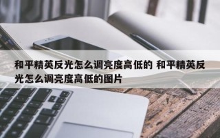 和平精英反光怎么调亮度高低的 和平精英反光怎么调亮度高低的图片