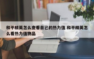 和平精英怎么查看自己的热力值 和平精英怎么看热力值物品