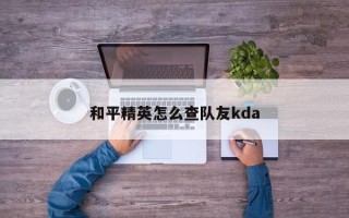 和平精英怎么查队友kda