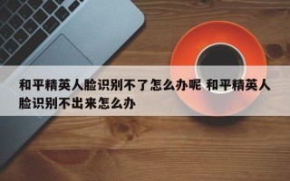 和平精英人脸识别不了怎么办呢 和平精英人脸识别不出来怎么办