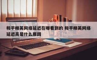 和平精英网络延迟在哪看到的 和平精英网络延迟高是什么原因