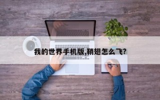 我的世界手机版,鞘翅怎么飞?